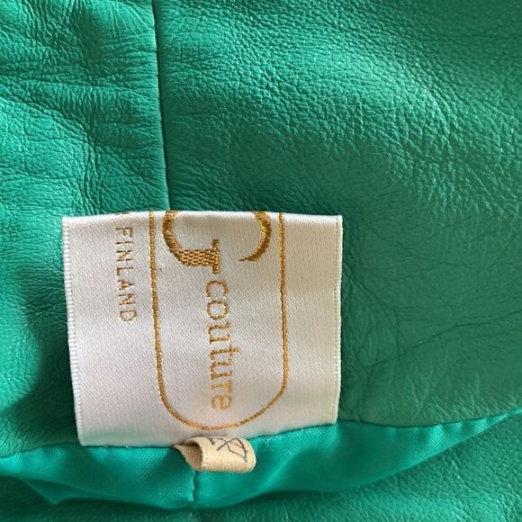 GRUNSTEIN COUTURE Finland suede leather skirt size L XL green maxi luxury - Picture 11 of 13
